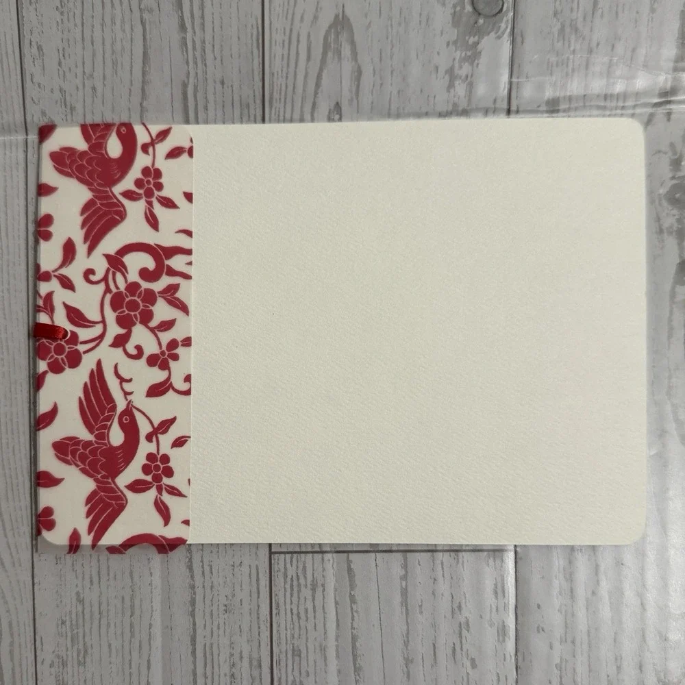 Atelier Du Papier Stationery‎ Cards & Envelopes Chinese Coin Red Bird Flowers